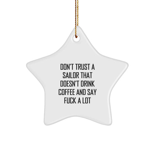 Funny Sailor Star Ornament Gifts from Men to Sailor Friends and Family for Christmas - Image 1