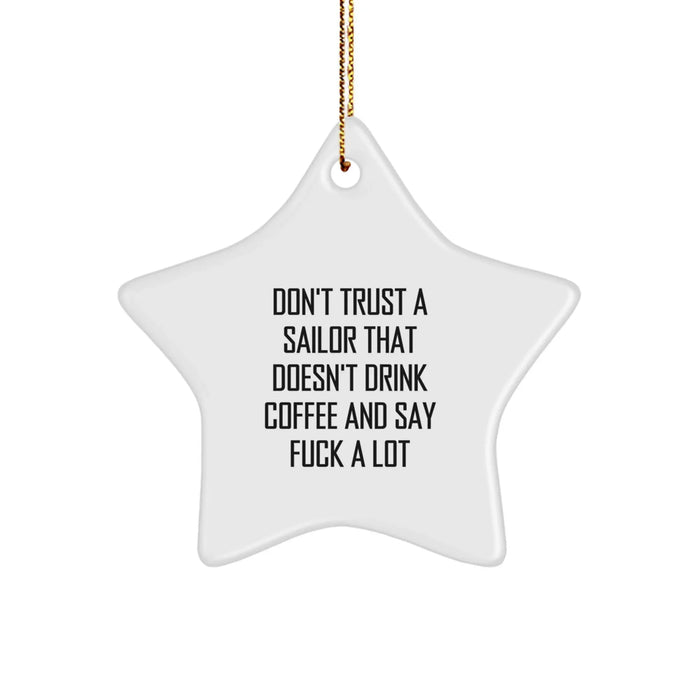 Funny Sailor Star Ornament Gifts from Men to Sailor Friends and Family for Christmas - Image 1