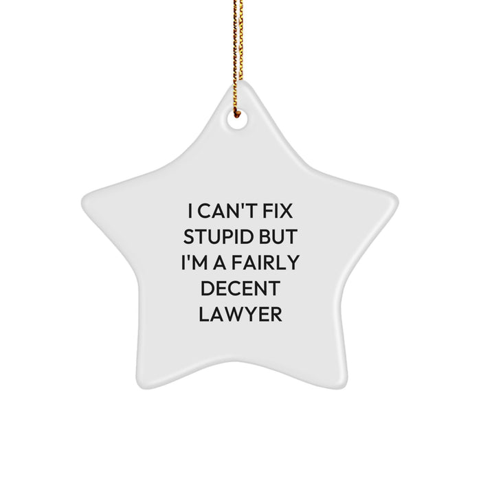'I Can't Fix Stupid But I'm A Fairly Decent Lawyer' Funny Lawyer Gifts from Men to Lawyer Friends during Christmas Unique Gifts - Image 1