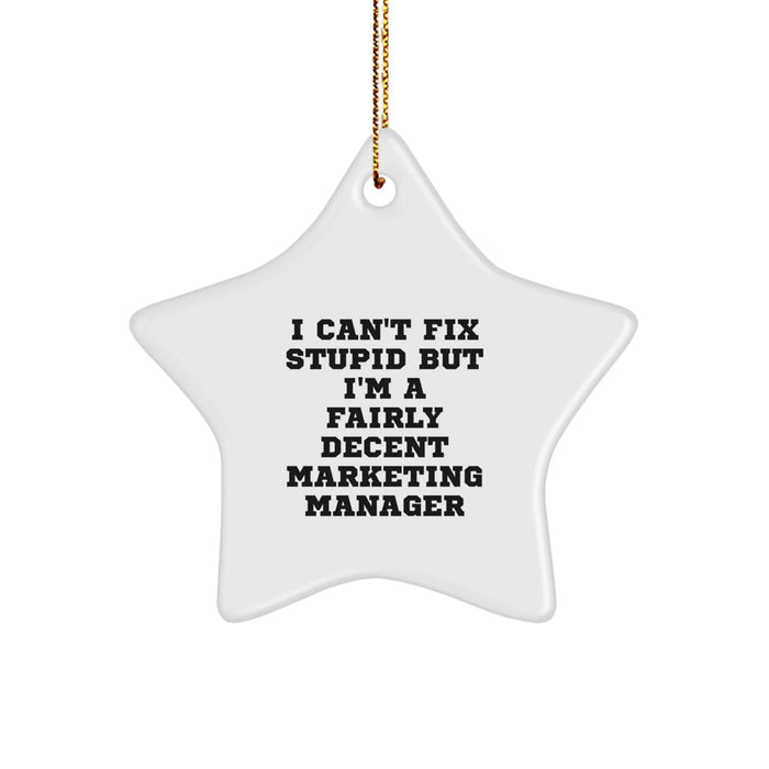 Funny Marketing Manager Star Ornament Gifts from Friends to Marketing Manager Colleagues - Image 1
