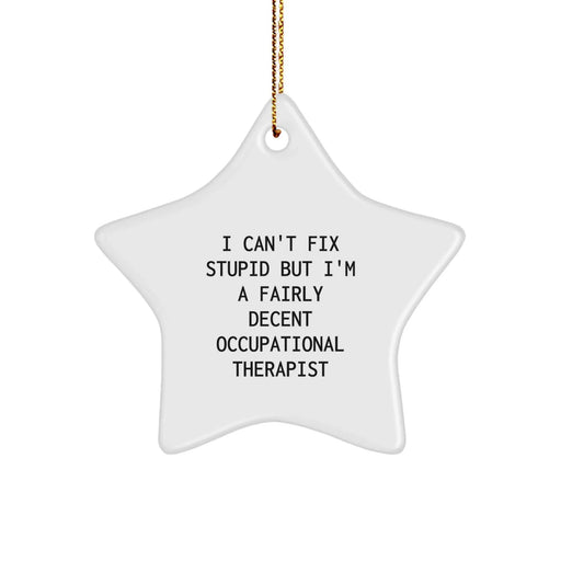 Funny Occupational Therapist Gifts for Men Women Friends Coworkers - Star Ornament with Inspirational Quote, Christmas Unique Gifts from Family - Image 1