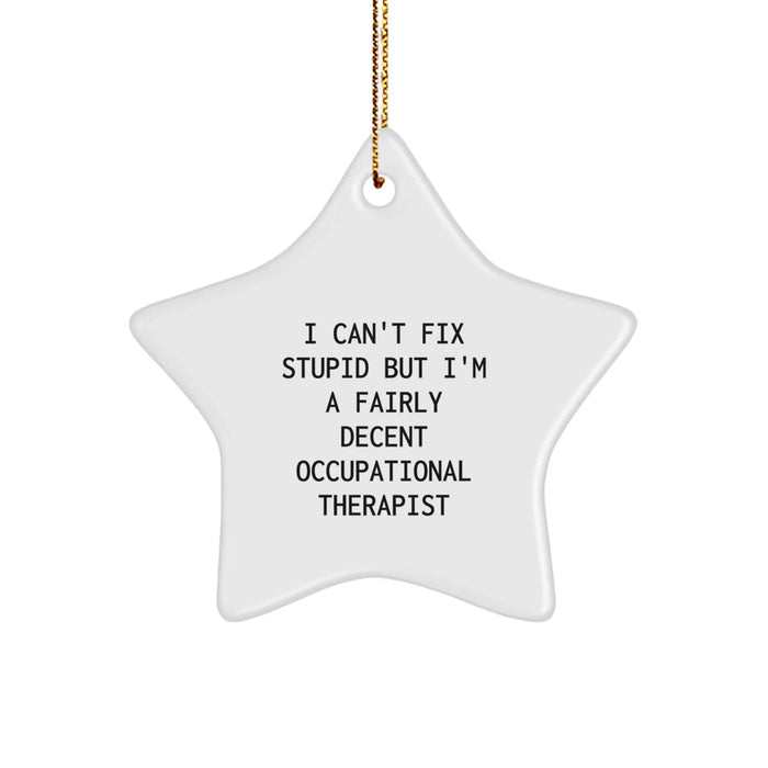 Funny Occupational Therapist Gifts for Men Women Friends Coworkers - Star Ornament with Inspirational Quote, Christmas Unique Gifts from Family - Image 1