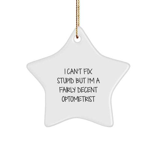 Funny Optometrist Gifts from Friends and Family for the Office Star Ornament - Christmas Unique Decoration - Image 1