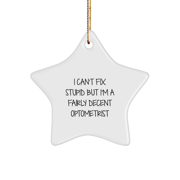 Funny Optometrist Gifts from Friends and Family for the Office Star Ornament - Christmas Unique Decoration - Image 1