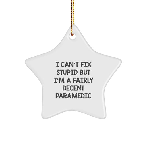 Funny Rescue Worker Star Ornament Gift for Him, Christmas Unique Gifts from Friends, Coworkers, or Family - Image 1