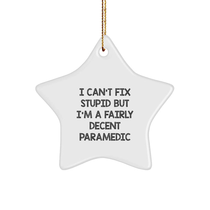 Funny Rescue Worker Star Ornament Gift for Him, Christmas Unique Gifts from Friends, Coworkers, or Family - Image 1