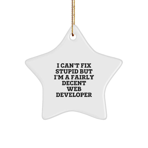 Funny Web Developer Star Ornament Gifts from Friends for Men and Women, Unique Christmas Decorations for Office Desk - Image 1