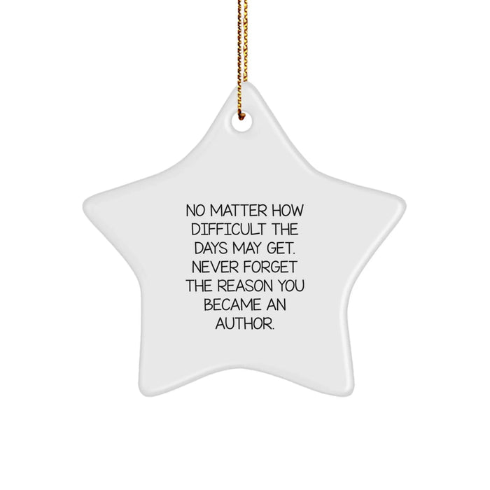 Author Inspiration Gifts from Friends for Christmas Star Ornament - Never Forget the Reason You Became Author - Image 1