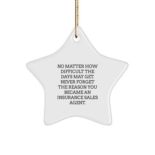 Funny Inspirational Gifts for Insurance Sales Agent Star Ornament, Gifts from Men to Insurance Sales Agent, Christmas Unique Gifts for Insurance Sales Agent Friends - Image 1