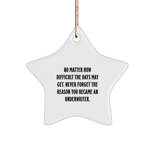 Funny Inspirational Underwriter Gifts from Men to Underwriter Friends for Christmas Unique Star Ornament - Image 1