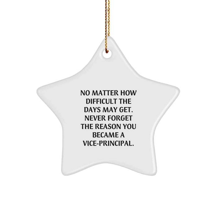 Funny Vice-principal Gifts from Friends, Vice-principal Star Ornament Quote, Christmas Unique Gifts for Vice-principal - Image 1