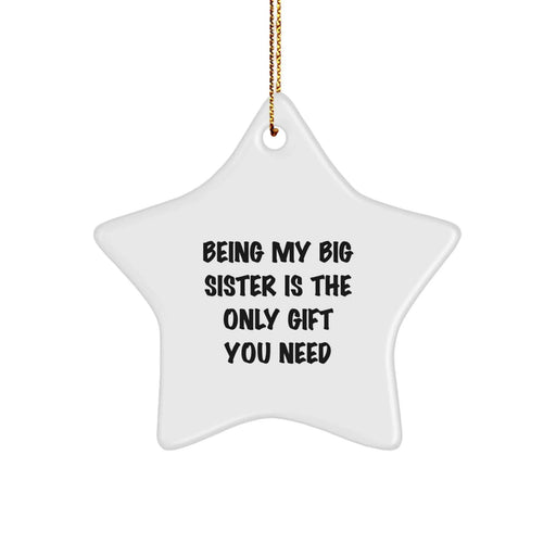 Funny Big Sister Gifts, Star Ornament, Christmas Unique Gifts for Big Sister, Gifts from Family, Being My Big Sister Is The Only Gift You Need - Image 1