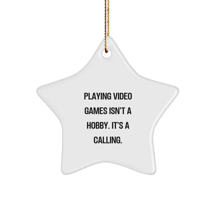 Funny Video Games Star Ornament Gifts for Playing Video Games Enthusiasts from Friends and Family at Christmas - Image 1
