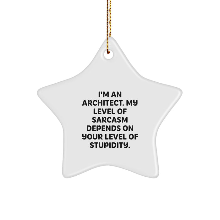 Funny Architect Star Ornament Gifts from Friends for Men, Women, Coworkers, Christmas Unique Presents - Image 1