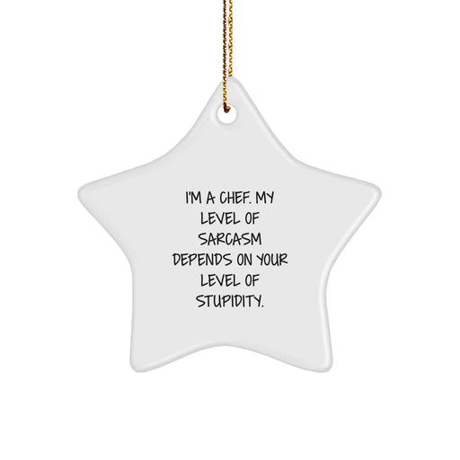Funny Chef Star Ornament Gifts from Friends for Men, Christmas Unique Chef Gift Ideas for Women, I'm A Chef Sarcasm Star Decoration - Image 1
