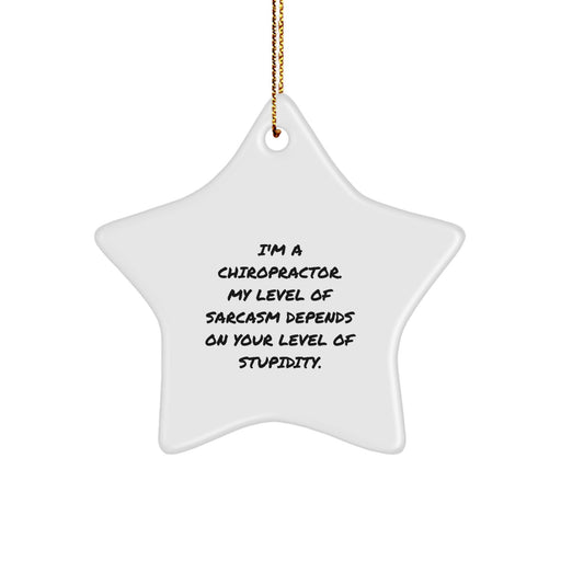 Funny Chiropractor Gifts from Men to Star Ornament Lovers - Chiropractor Christmas Unique Decorations - 'I'm A Chiropractor. My Level Of Sarcasm Depends On Your Level Of Stupidity.' - Image 1