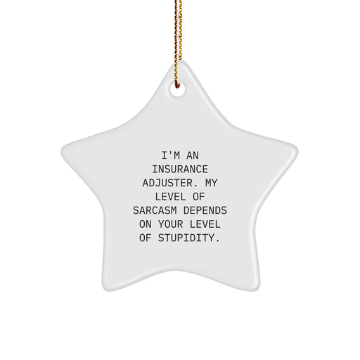 Funny Insurance Adjuster Gifts from Men - 'I'm An Insurance Adjuster' Sarcasm Star Ornament for Christmas Unique Gifts for Insurance Adjuster Friends - Image 1