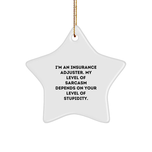 Funny Insurance Adjuster Gifts for Coworkers, Humorous Star Ornament, Christmas Unique Gifts from Friends, Gifts for Insurance Adjuster Men - Image 1