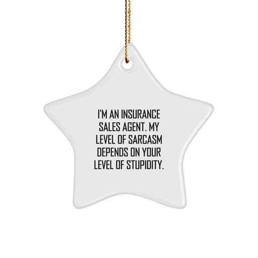 Funny Insurance Sales Agent Gifts for Christmas Star Ornament - Gifts from Family to Insurance Sales Agent - Image 1