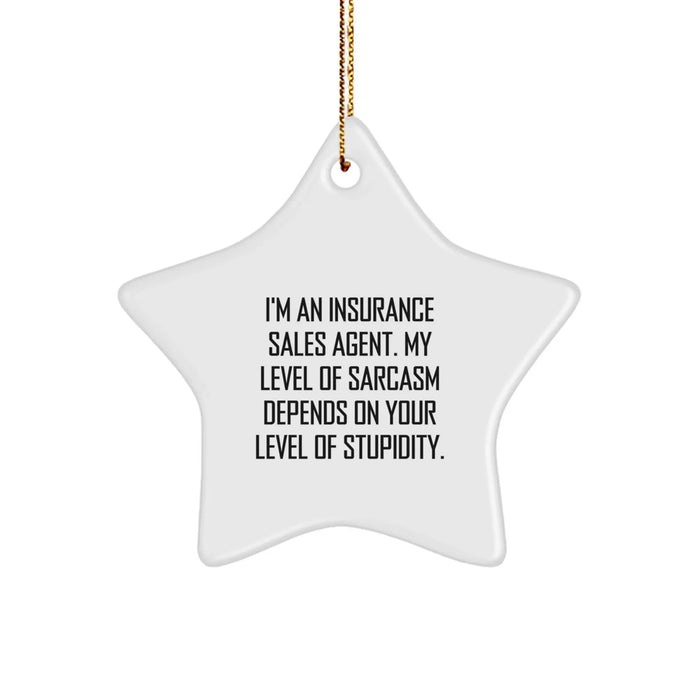 Funny Insurance Sales Agent Gifts for Christmas Star Ornament - Gifts from Family to Insurance Sales Agent - Image 1