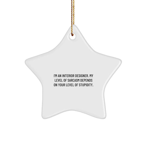 Funny Interior Designer Gifts for Men, Funny Star Ornament with Sarcastic Quote, Interior Designer Christmas Unique Gifts from Friends, Family, Coworkers for Interior Designer - Image 1