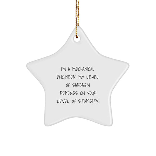 Funny Mechanical Engineer Gifts Star Ornament for Christmas Unique Gifts from Friends to Coworkers Family - Image 1