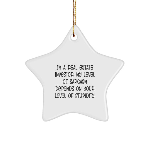 Funny Real Estate Investor Gift for Men, Gifts from Friends to Real Estate Investor, Star Ornament Christmas Decorations, Inspirational Motivational Quote - Image 1