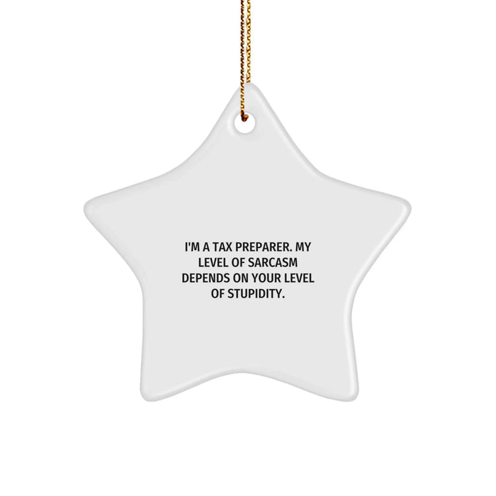 Funny Tax Preparer Gifts from Friends for Christmas Star Ornament with Sarcasm Quote - Image 1