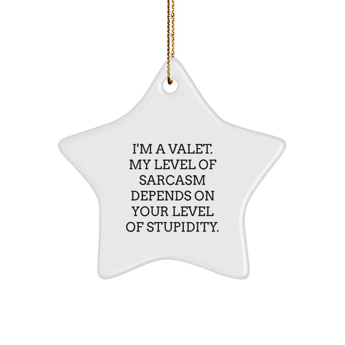 Funny Valet Star Ornament Gifts from Family to Valet Men Christmas Unique - Image 1