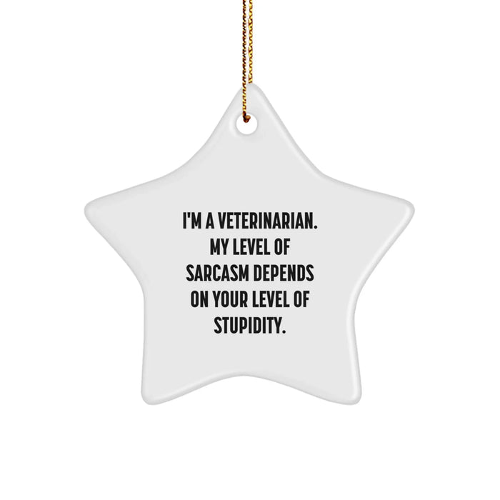 Funny Veterinarian Star Ornament Gifts from Family Friends Men Women, Unique Christmas Unique Gifts for Veterinarian Men Women Friends, Sarcastic Veterinarian Star Decoration - Image 1