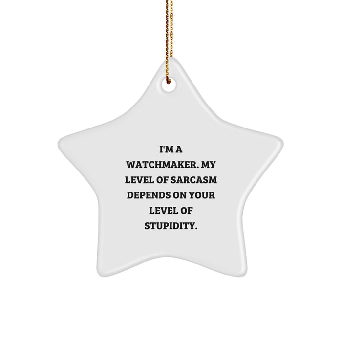 Funny Watchmaker Gifts from Friends for Christmas Star Ornament - Image 1
