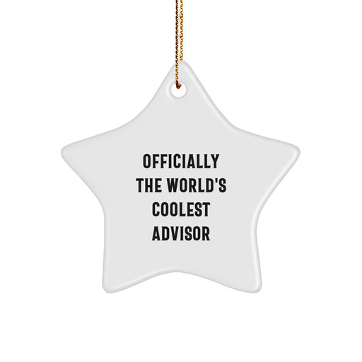 Funny Advisor Gifts for Men - Officially The World's Coolest Advisor Star Ornament, Christmas Unique Gifts from Friends, Coworkers, Family - Image 1
