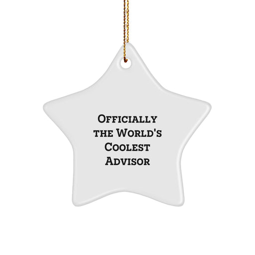 'Officially The World's Coolest Advisor' Funny Star Ornament Gifts from Friends for Advisor Christmas Unique Gifts - Image 1