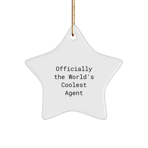 Funny Agent Star Ornament, Gifts from Men to Agent Friends for Christmas Unique Gifts, Officially The World's Coolest Agent - Image 1
