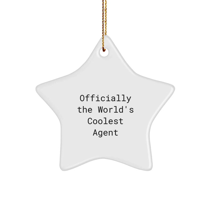 Funny Agent Star Ornament, Gifts from Men to Agent Friends for Christmas Unique Gifts, Officially The World's Coolest Agent - Image 1