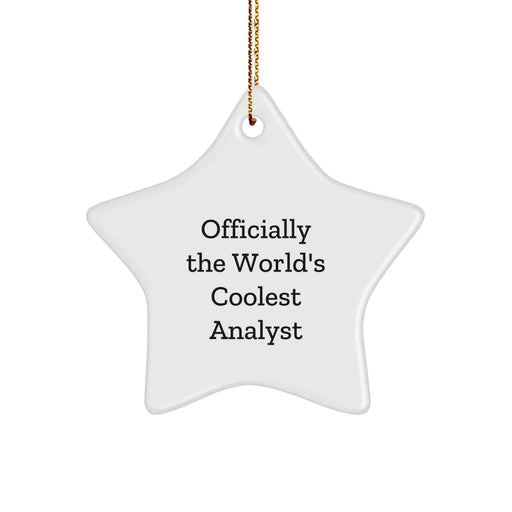 Funny Analyst Gifts from Men for Christmas Unique Star Ornaments - Officially The World's Coolest Analyst Star Shaped Decorations - Image 1