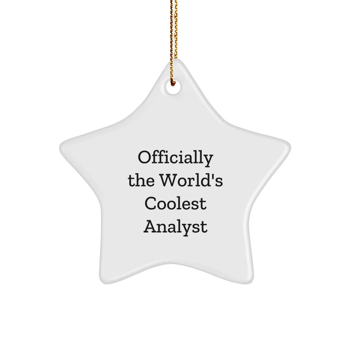 Funny Analyst Gifts from Men for Christmas Unique Star Ornaments - Officially The World's Coolest Analyst Star Shaped Decorations - Image 1