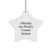 Funny Analyst Gifts from Men for Christmas Unique Star Ornaments - Officially The World's Coolest Analyst Star Shaped Decorations - Image 1