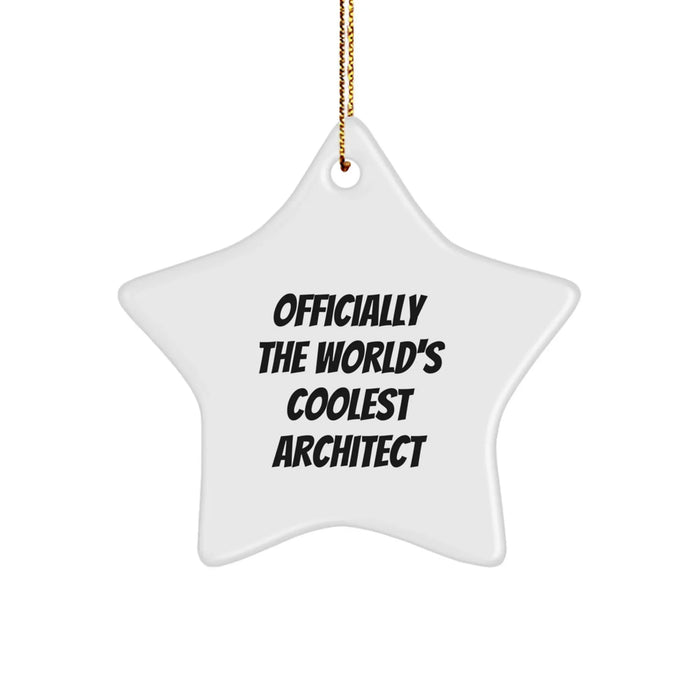 Architect Star Ornament Funny Quote Gifts from Men to Friends or Family for Christmas Unique Decorations - Image 1