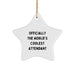 Gifts for Attendants, Funny 'Officially The World's Coolest Attendant' Star Ornament for Christmas - Image 1