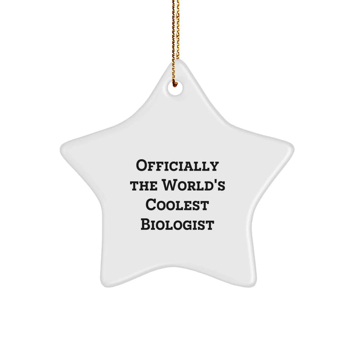 Funny Biologist Star Ornament Gifts from Friends for the Officially World's Coolest Biologist on Christmas Unique Occasions - Image 1