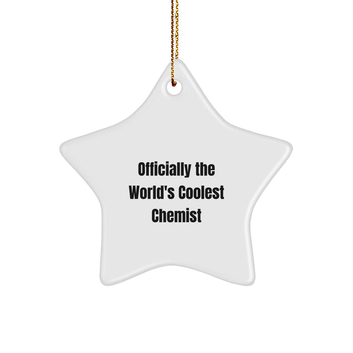 Funny Chemist Gifts, Officially The World's Coolest Chemist Star Ornament, Unique Christmas Memorable Presents for Chemists from Friends - Image 1