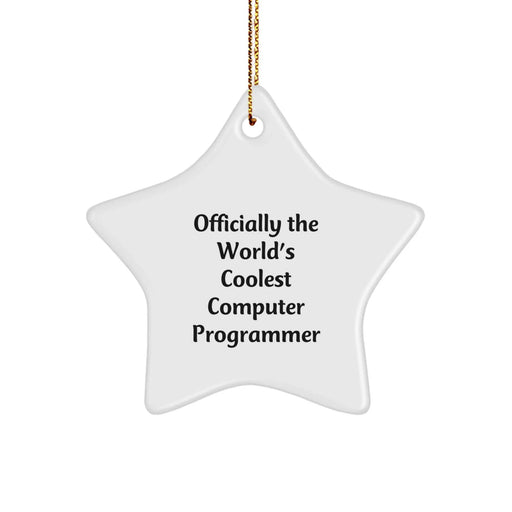 Funny Christmas Unique Gifts for Computer Programmer Friends, Star Ornament Quote, Gifts from Family and Friends. - Image 1