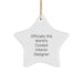 Funny 'Officially The World's Coolest Interior Designer' Star Ornament Gifts for Interior Designer, Christmas Unique Gifts from Friends, Family, Coworkers - Image 1