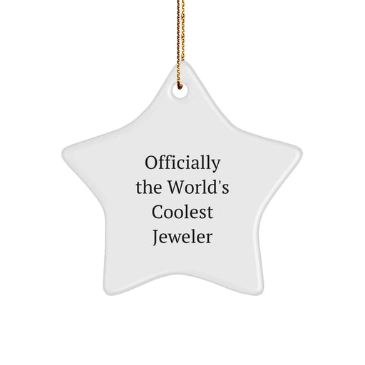 Fun and Unique Star Ornament Gifts from Friends or Family for the World's Coolest Jeweler this Christmas Season - White Star Shaped Decoration - Image 1