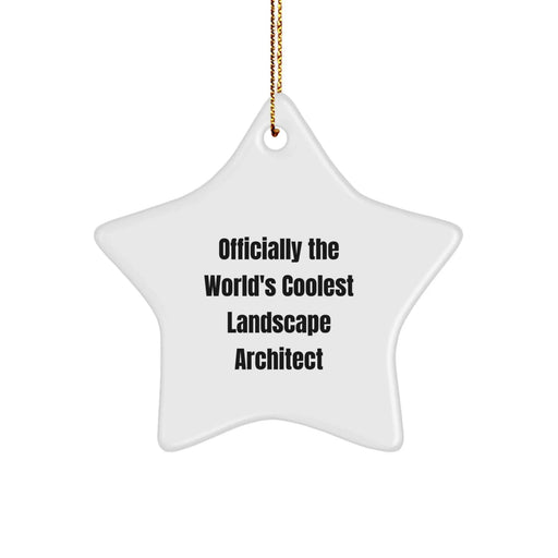 Funny Landscape Architect Star Ornament, Gifts from Friends to Landscape Architect, Officially The World's Coolest Landscape Architect Star Decoration for Christmas Unique Gifts - Image 1