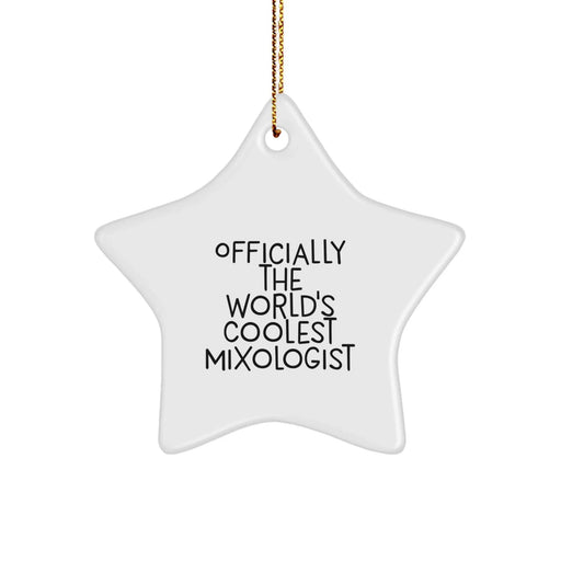 Funny Mixologist Gifts for Men, Women, Friends, and Family - 'Officially The World's Coolest Mixologist' Star Ornament for Christmas Unique Gifts - Image 1