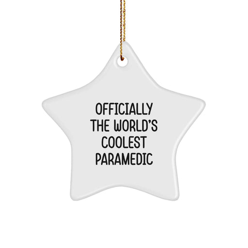 Unique Rescue Worker Gifts from Friends and Family - Officially The World's Coolest Rescue Worker Star Ornament Christmas Memorable Present - Image 1