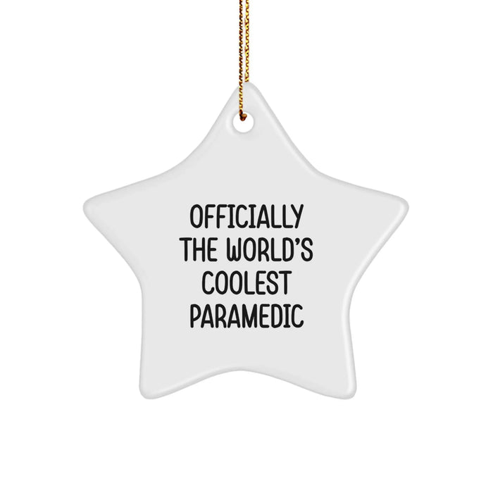 Unique Rescue Worker Gifts from Friends and Family - Officially The World's Coolest Rescue Worker Star Ornament Christmas Memorable Present - Image 1