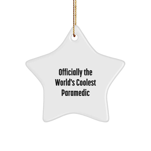 Funny Rescue Worker Gifts for Men - Officially The World's Coolest Rescue Worker Star Ornament - Christmas Unique Gifts from Family to Rescue Worker Heroes - Image 1